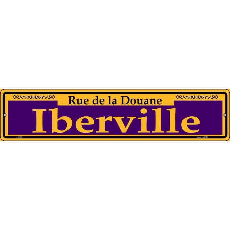 Iberville Purple Wholesale Novelty Small Metal Street Sign
