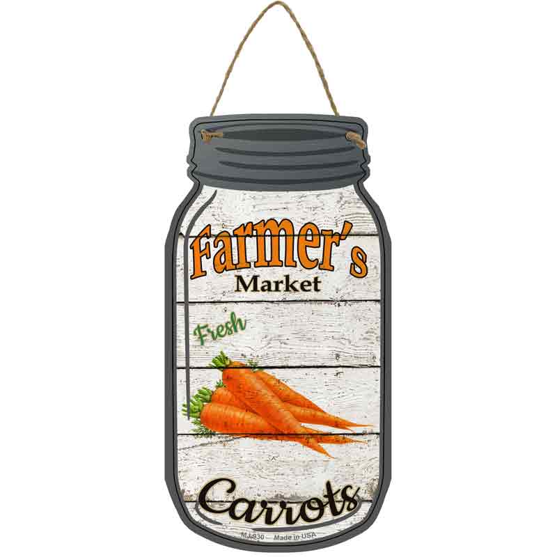 Carrots Farmers Market Wholesale Novelty Metal Mason Jar SIGN