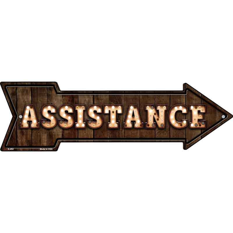 Assistance Bulb Letters Wholesale Novelty Arrow SIGN