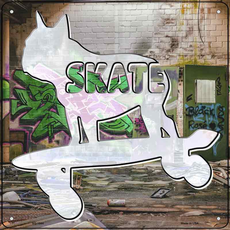 Skate Dog Wholesale Novelty Metal Square Sign