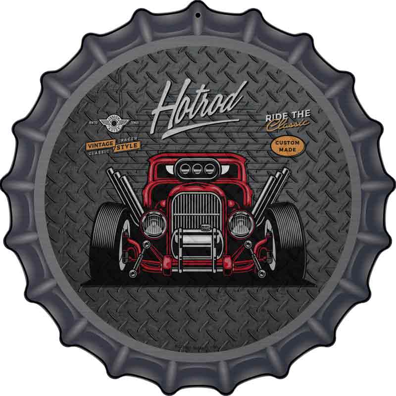 Ride the Classic Red Hotrod Wholesale Novelty Metal Bottle CAP