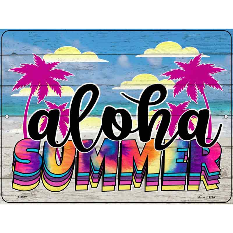Aloha Summer TIE Dye Wholesale Novelty Metal Parking Sign