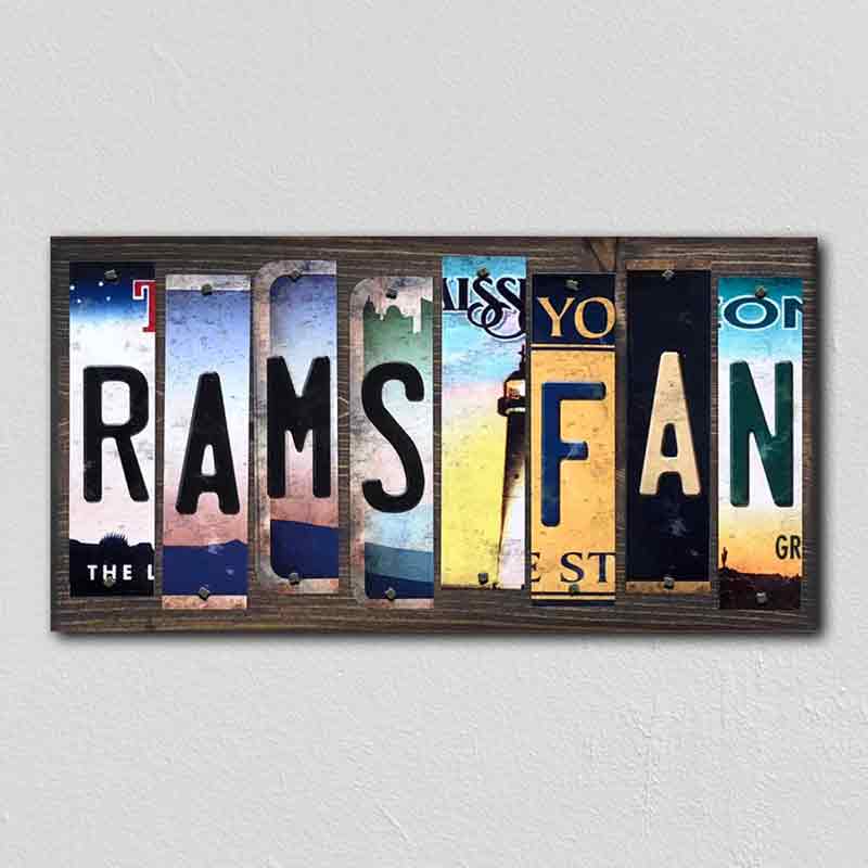 Rams FAN Wholesale Novelty License Plate Strips Wood Sign