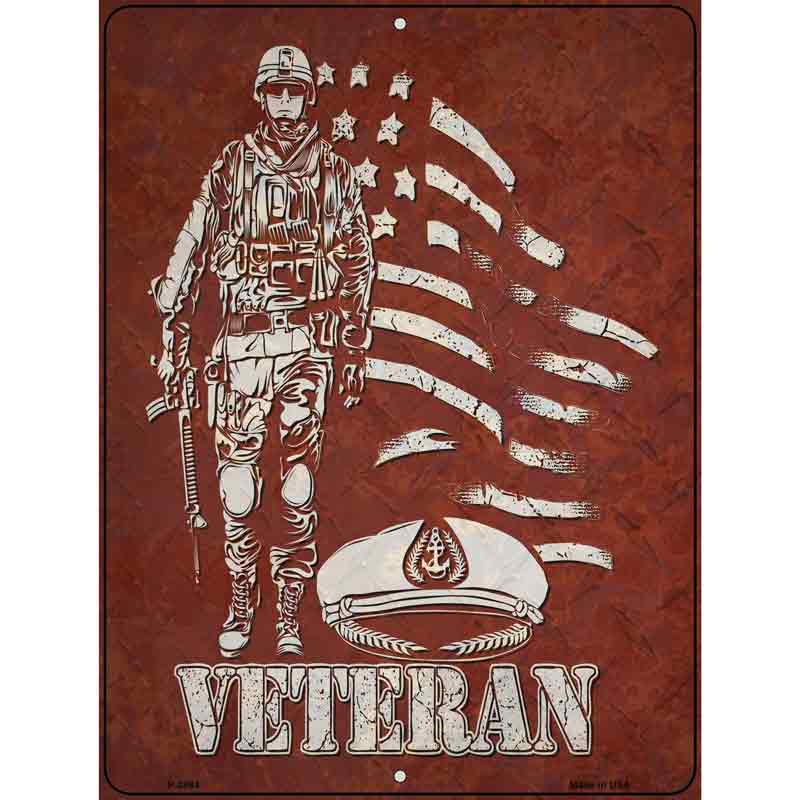 Veteran With Soldier Wholesale Novelty Metal Parking SIGN