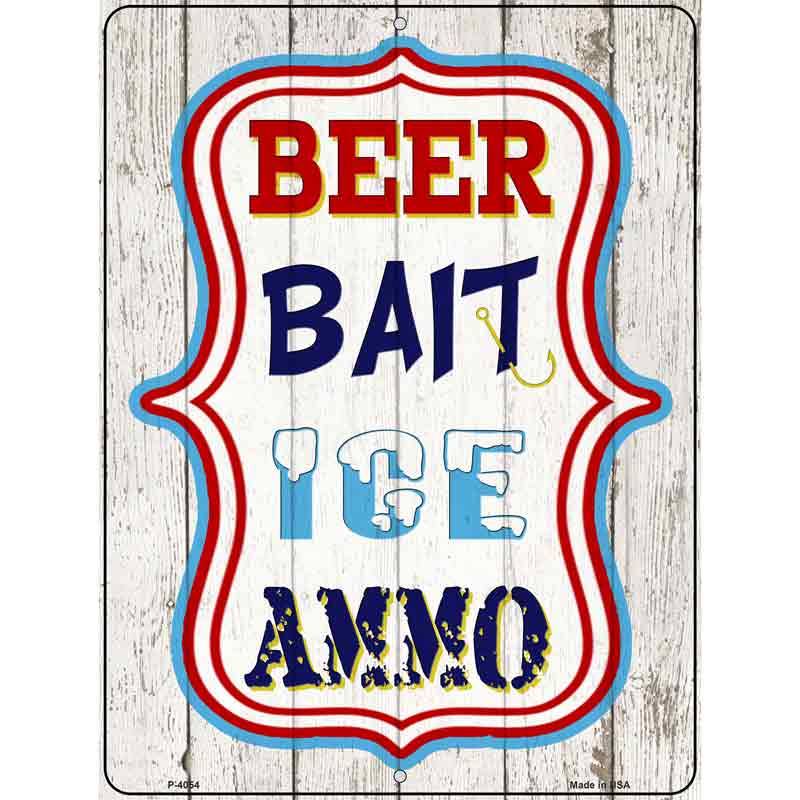 Beer Bait Ice Ammo Wholesale Novelty Metal Parking SIGN