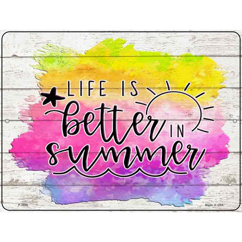 Better In Summer Watercolor Wholesale Novelty Metal Parking SIGN