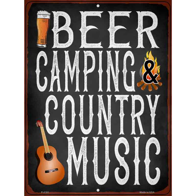 Beer Camping Country MUSIC Wholesale Novelty Metal Parking Sign