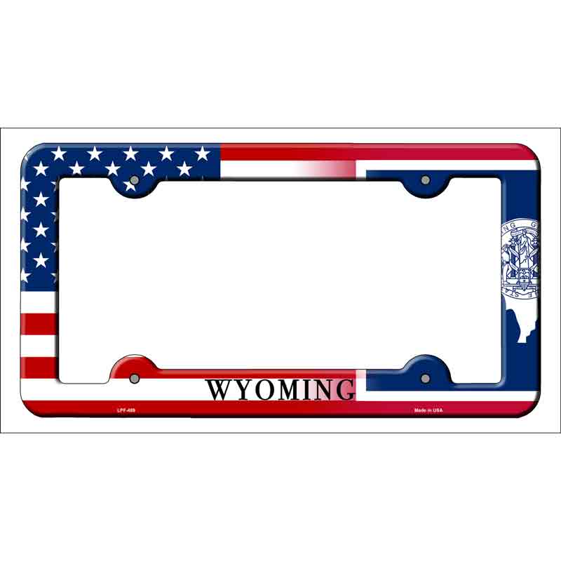 Wyoming|American FLAG Wholesale Novelty Metal License Plate Frame