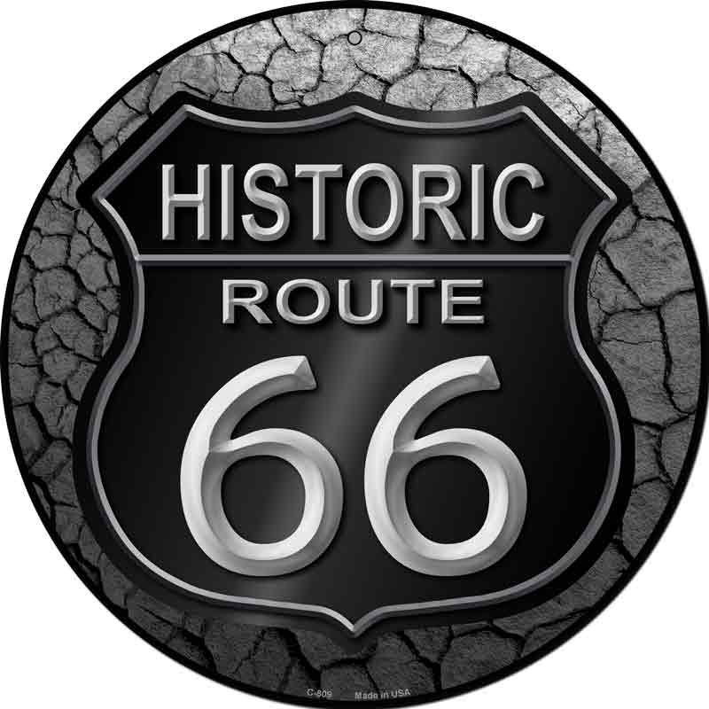 Historic ROUTE 66 Novelty Metal Circular Sign Wholesale