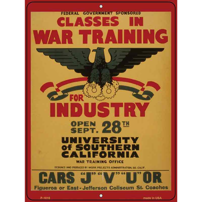 Classes in War Training Wholesale Parking Sign