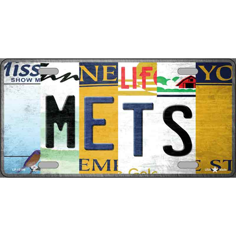 Mets Strip Art Wholesale Novelty Metal License Plate Tag