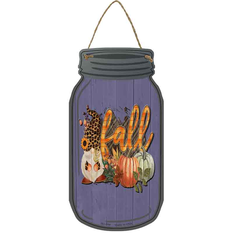 Gnome Fall Purple Wholesale Novelty Metal Mason Jar SIGN