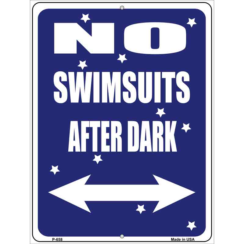 No Swimsuits After Dark Wholesale Metal Novelty Parking SIGN