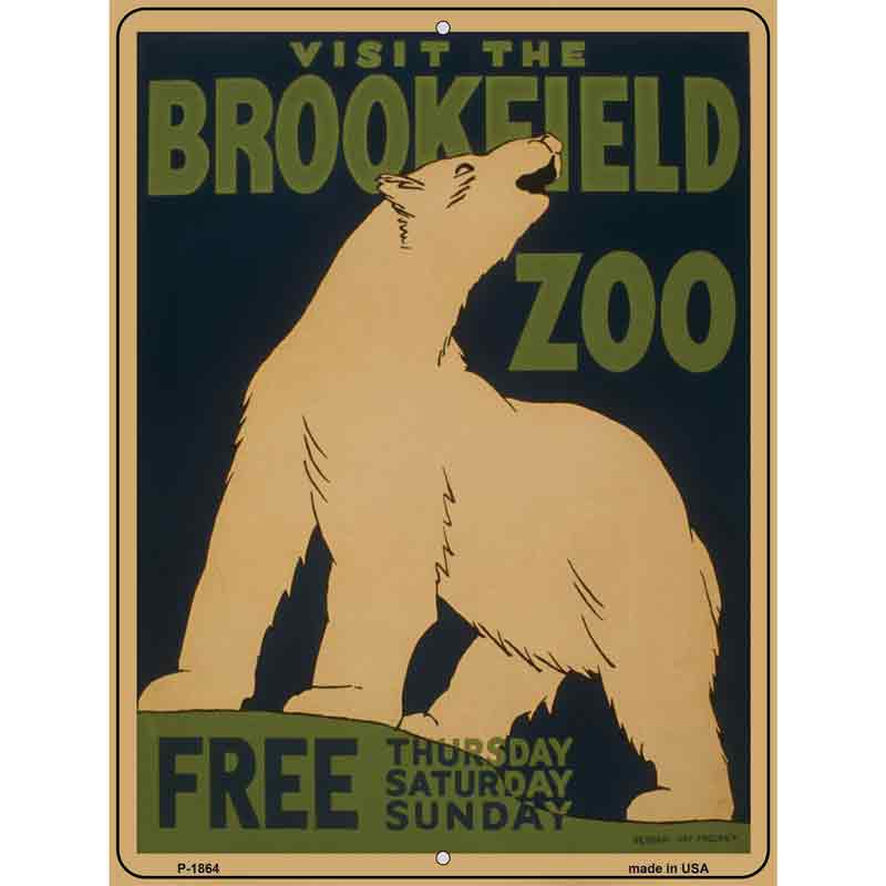 Visit Brookfield Zoo Vintage POSTER Wholesale Parking Sign
