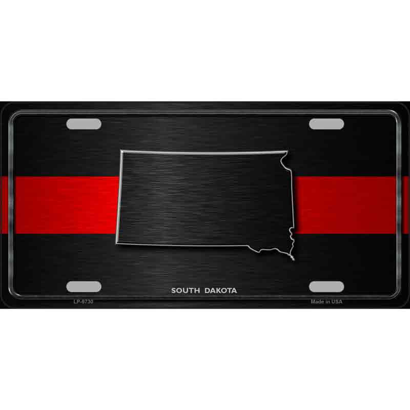 South Dakota Thin Red Line Wholesale Metal Novelty LICENSE PLATE