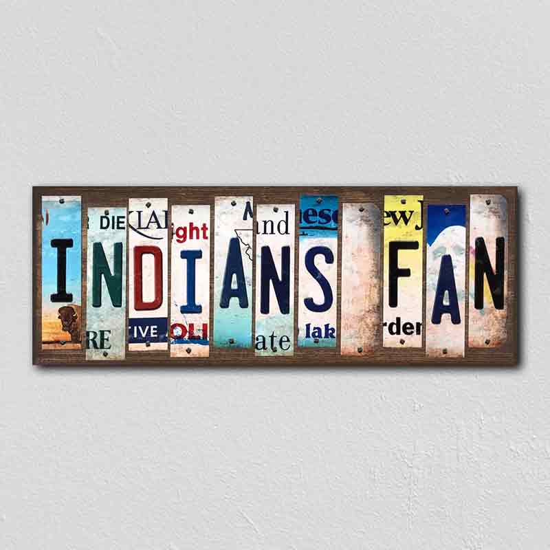 Indians FAN Wholesale Novelty License Plate Strips Wood Sign