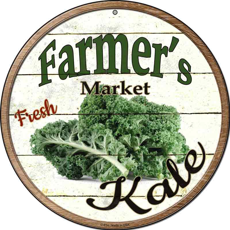 Farmers Market Kale Wholesale Novelty Metal Circular SIGN
