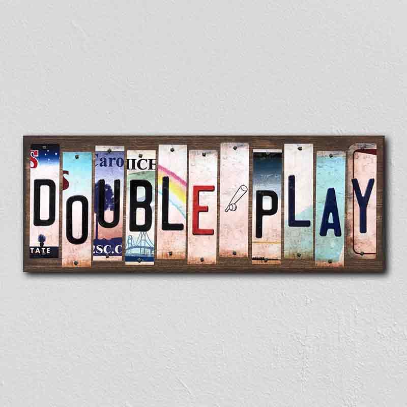 Double Play Wholesale Novelty License Plate Strips Wood Sign