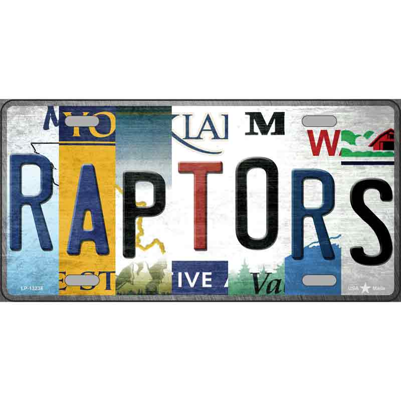 Raptors Strip Art Wholesale Novelty Metal License Plate Tag
