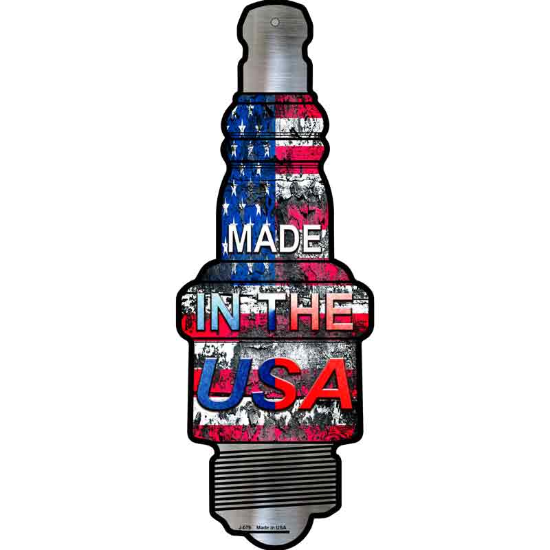 MADE IN The USA Wholesale Novelty Metal Spark Plug Sign