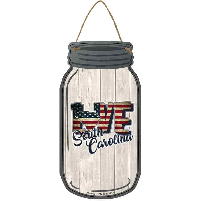 Love South Carolina Silhouette Wholesale Novelty Metal Mason Jar SIGN