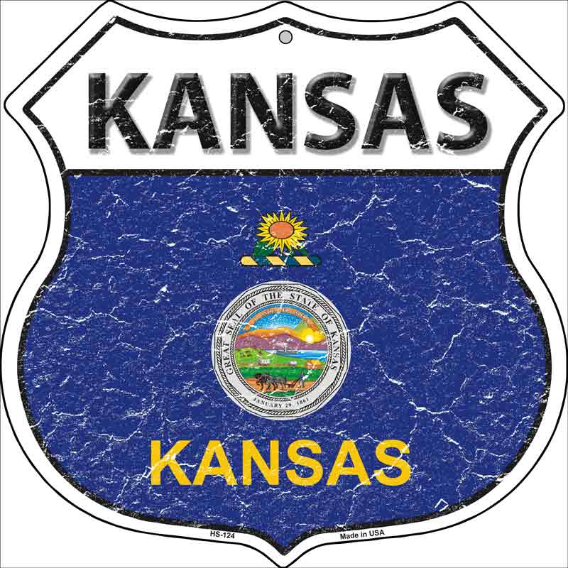 Kansas State FLAG Highway Shield Wholesale Metal Sign