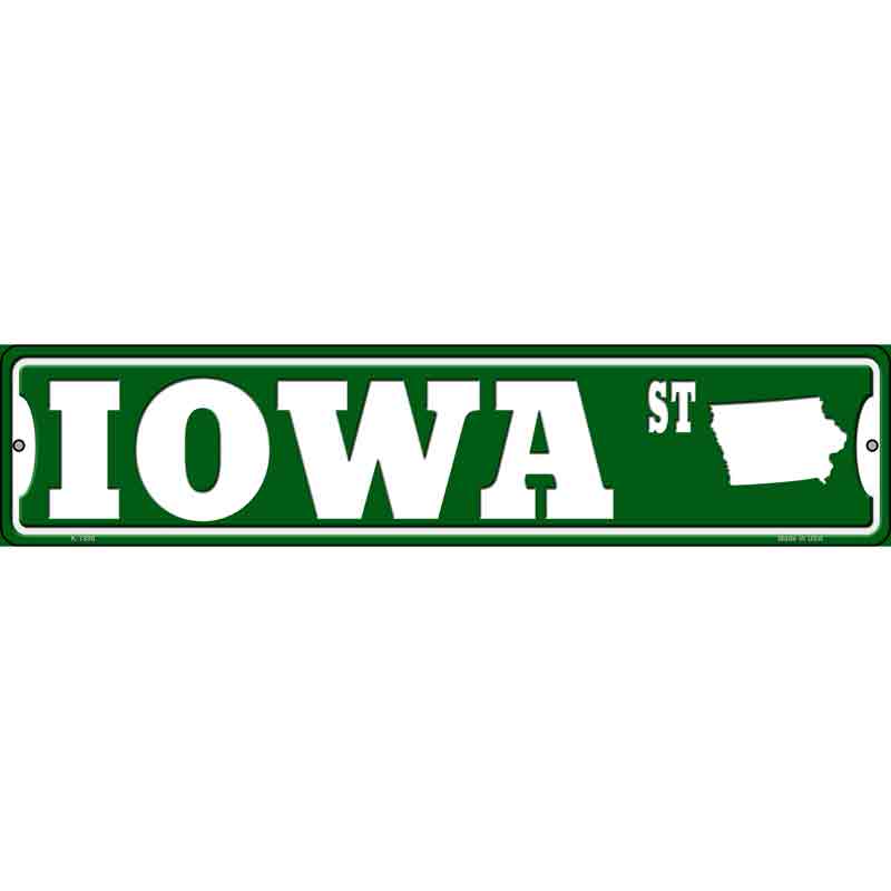 Iowa St Silhouette Wholesale Novelty Small Metal Street SIGN