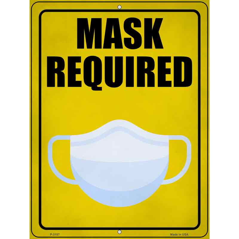 Mask Required Wholesale Novelty Metal Parking SIGN