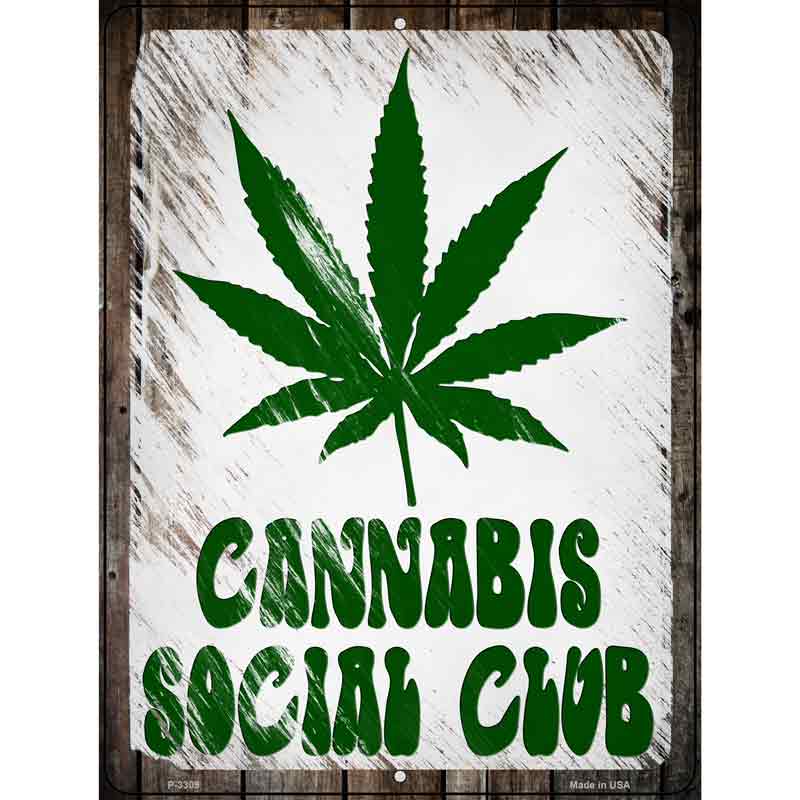 Cannabis Social Club Wholesale Novelty Metal Parking SIGN