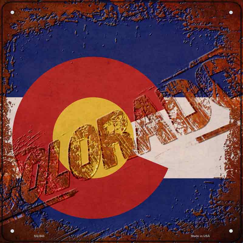 Colorado Rusty Stamped Wholesale Novelty Metal Square SIGN
