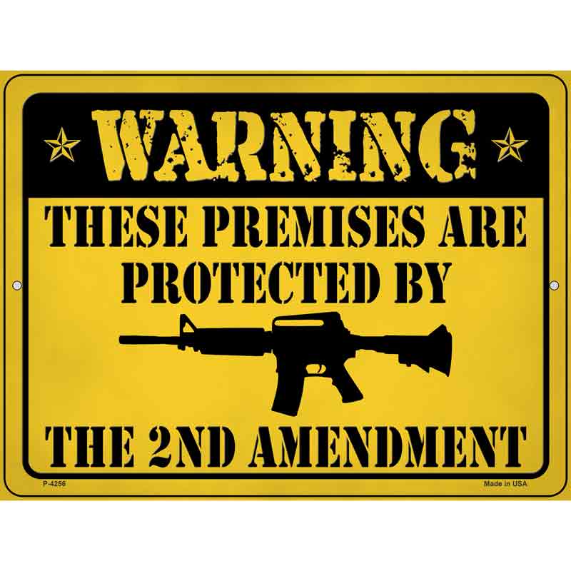 Rifle Protected Second Amendment Wholesale Novelty Metal Parking SIGN