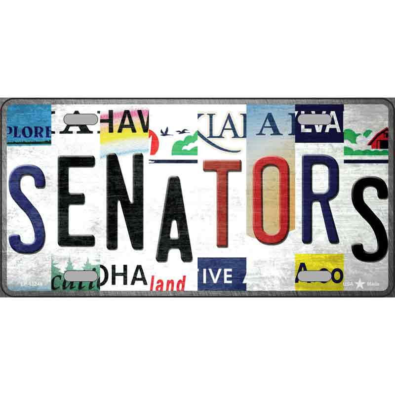 Senators Strip Art Wholesale Novelty Metal License Plate Tag