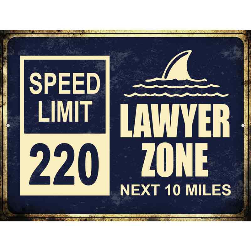 Lawyer Zone Wholesale Metal Novelty Parking SIGN