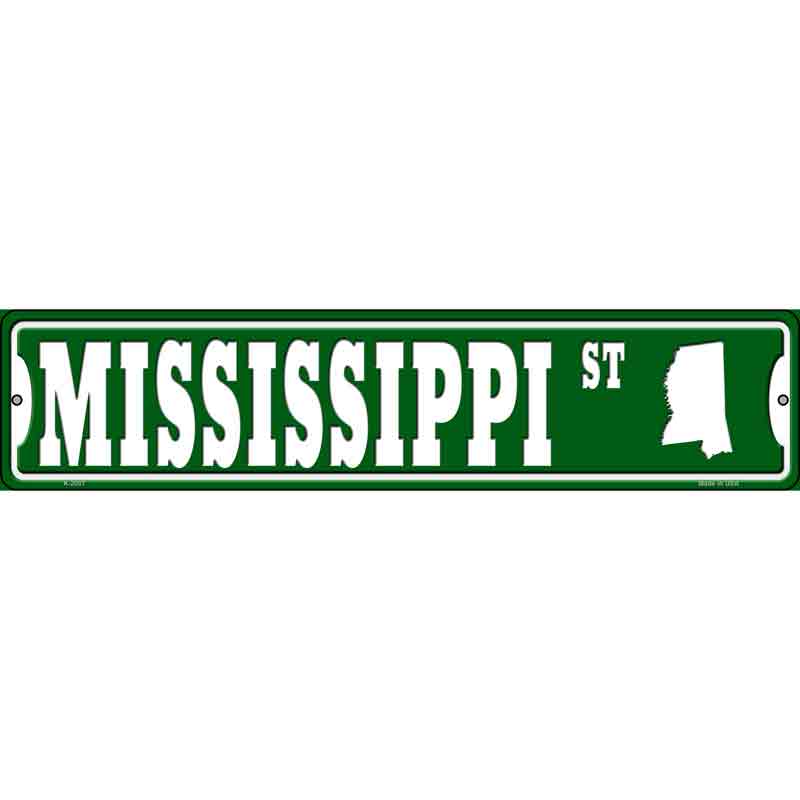 Mississippi St Silhouette Wholesale Novelty Small Metal Street SIGN