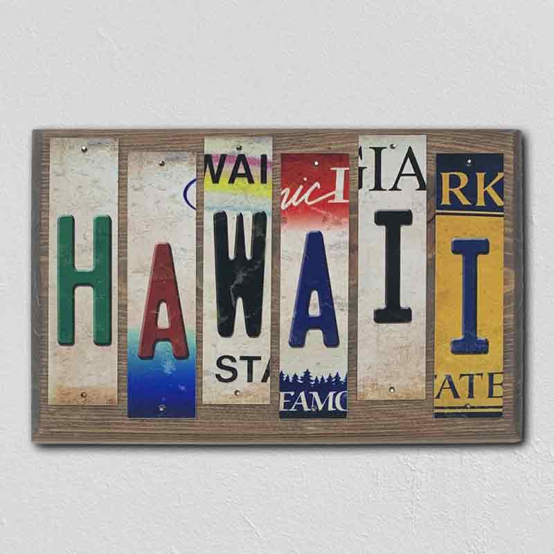 Hawaii Wholesale Novelty License Plate Strips Wood Sign