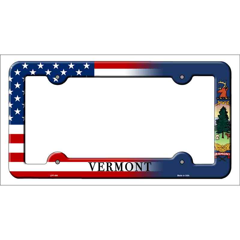 Vermont|American FLAG Wholesale Novelty Metal License Plate Frame