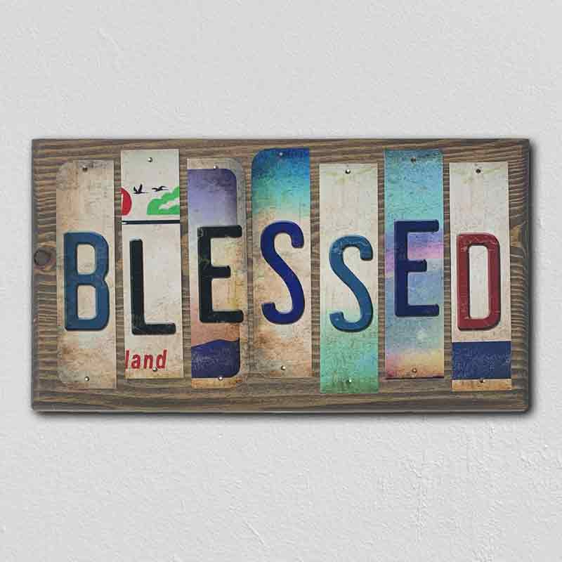 Blessed Wholesale Novelty License Plate Strips Wood Sign