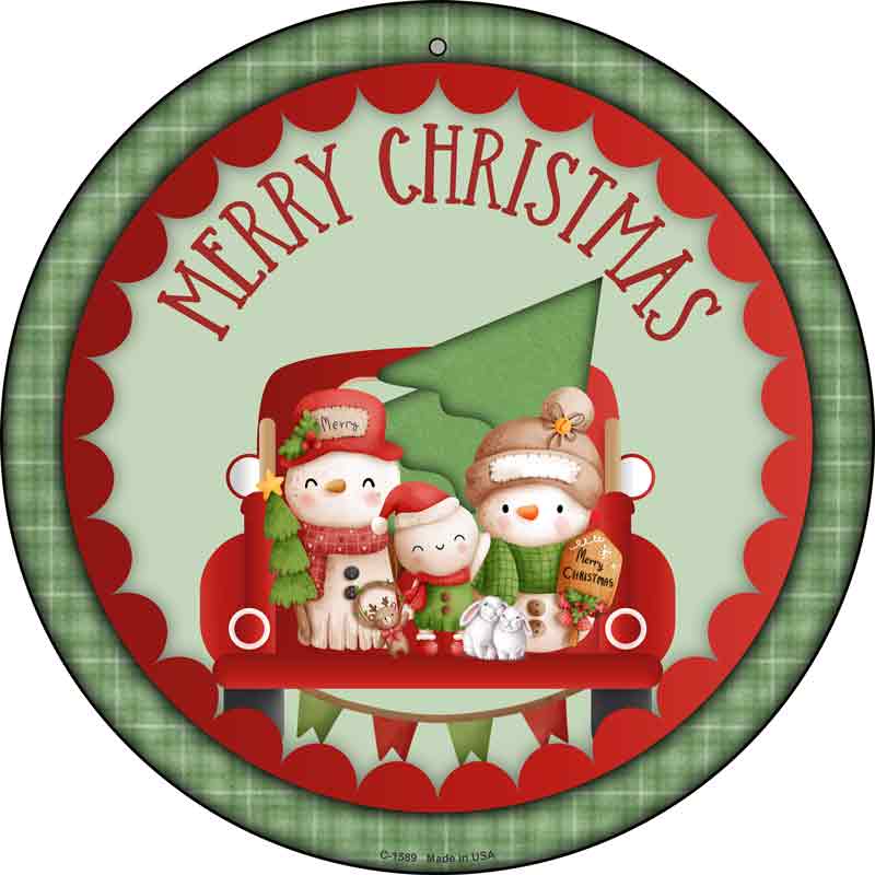 Merry CHRISTMAS Family Wholesale Novelty Metal Circle Sign