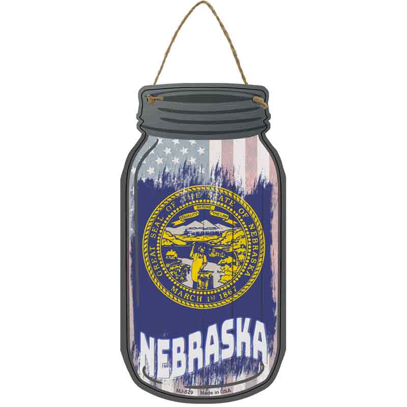 Nebraska | USA FLAG Wholesale Novelty Metal Mason Jar Sign