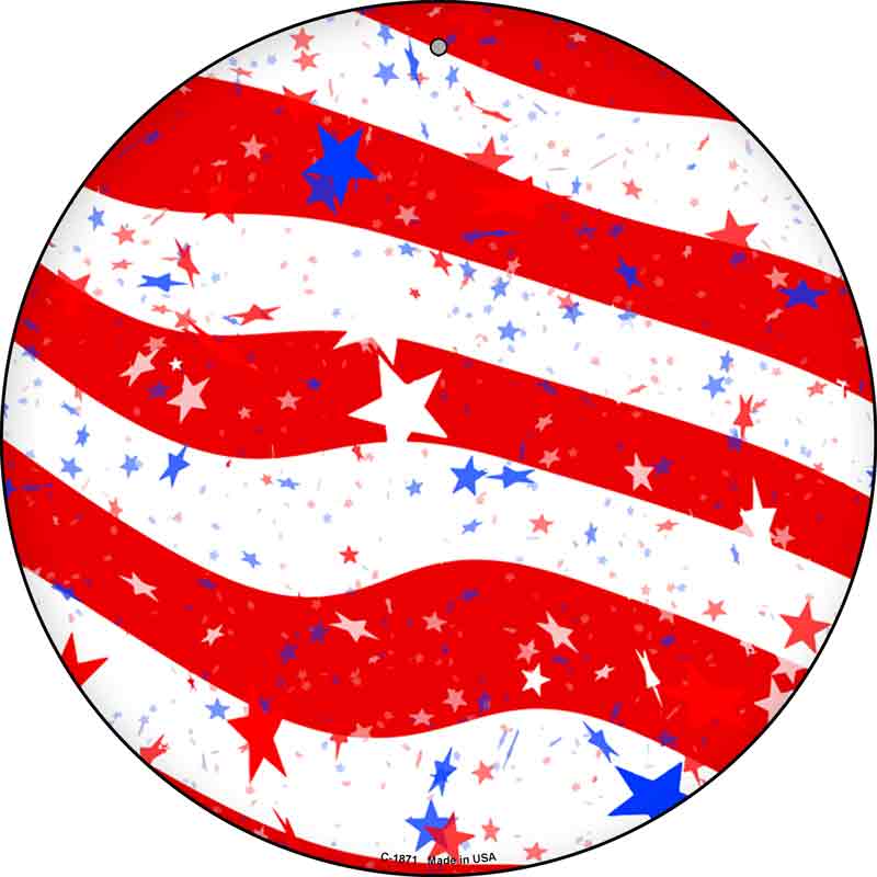 Stripes of American FLAG Wholesale Novelty Metal Circle Sign C-1871