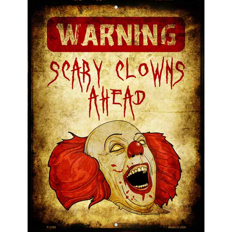 Scary Clowns Wholesale Metal Novelty Parking Sign
