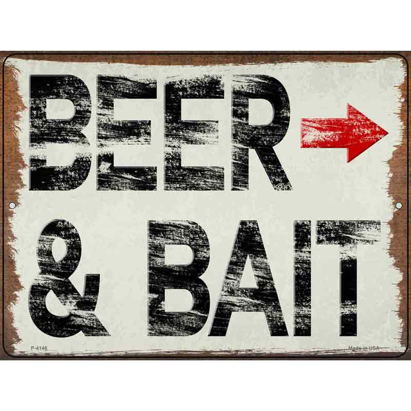 Beer and Bait Right Wholesale Novelty Metal Parking SIGN