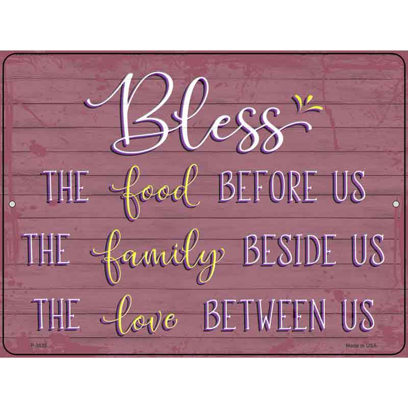 Bless Food Family Love Wholesale Novelty Metal Parking SIGN
