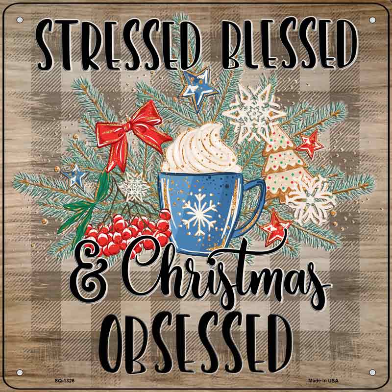 CHRISTMAS Obsessed Wholesale Novelty Metal Square Sign