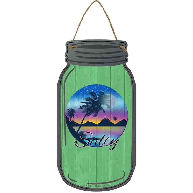 Salty Sunset Green Wholesale Novelty Metal Mason Jar SIGN
