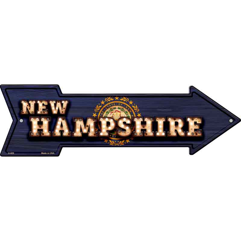 New Hampshire Bulb Lettering With State FLAG Wholesale Novelty Arrows