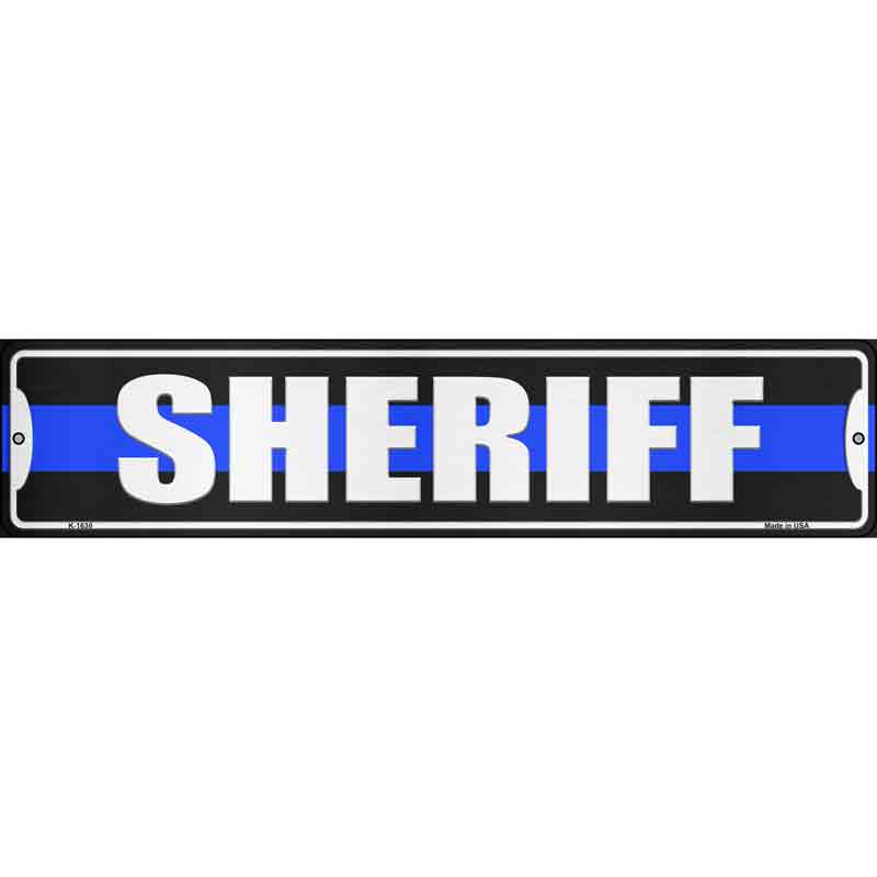 Sheriff Blue Line Wholesale Novelty Small Metal Street Sign