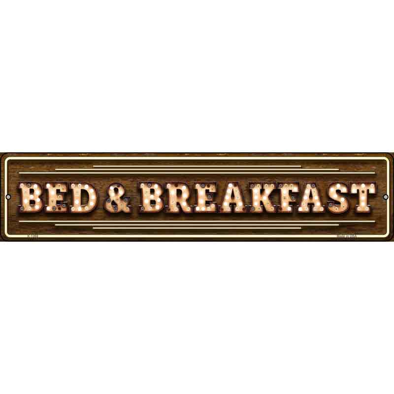 Bed and Breakfast Bulb Lettering Wholesale Novelty Small Metal Street SIGN