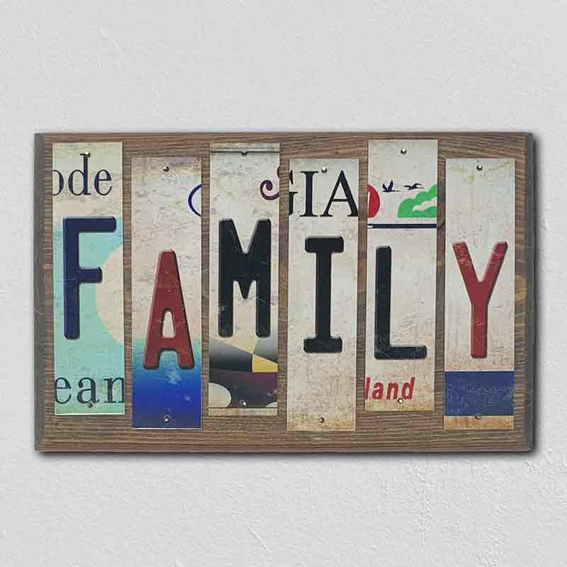 Family Wholesale Novelty License Plate Strips Wood Sign