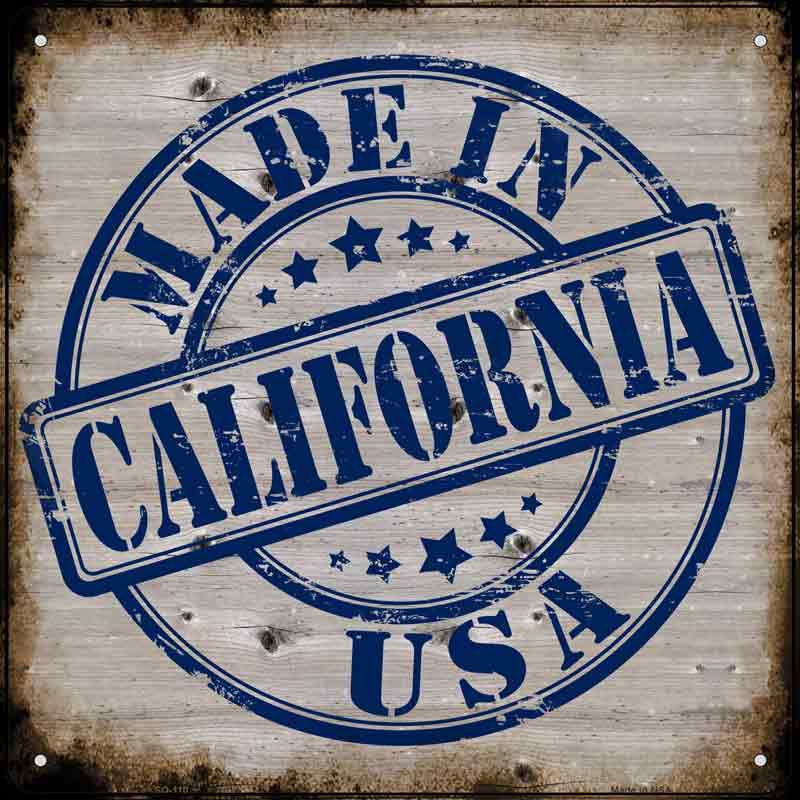 California Stamp On Wood Wholesale Novelty Metal Square SIGN